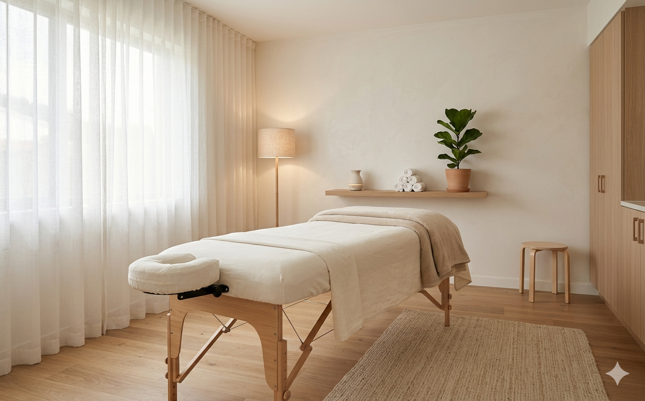 Behandlingsrum med rolig belysning